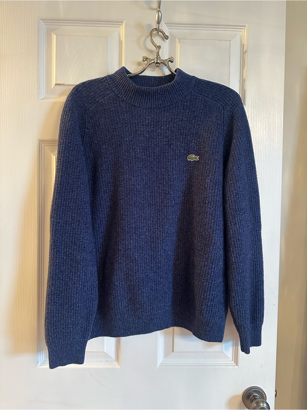Lacoste Dark Navy Ribbed Crewneck Sweater